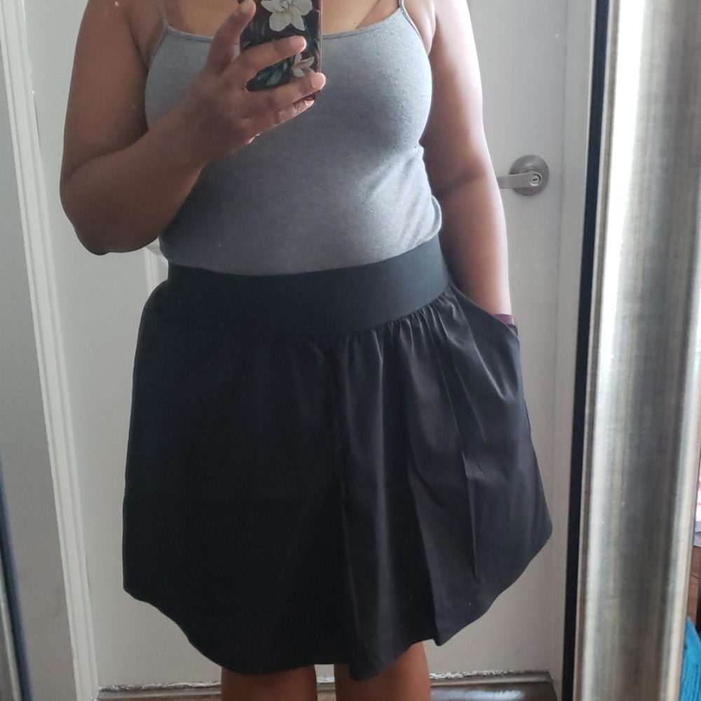 Black elastic waist skirt